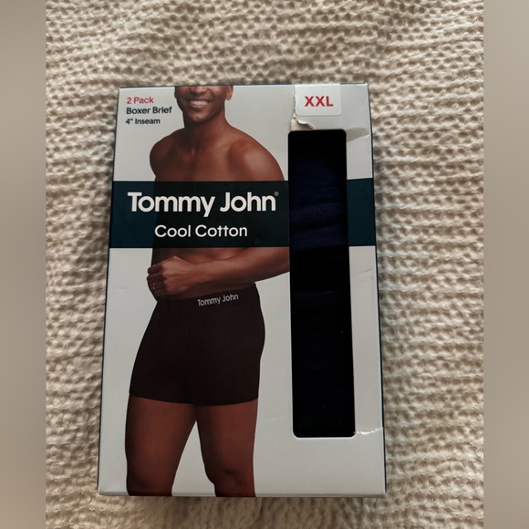 Tommy John Cool Cotton Boxer Briefs - Navy/Black - Picture 1 of 4